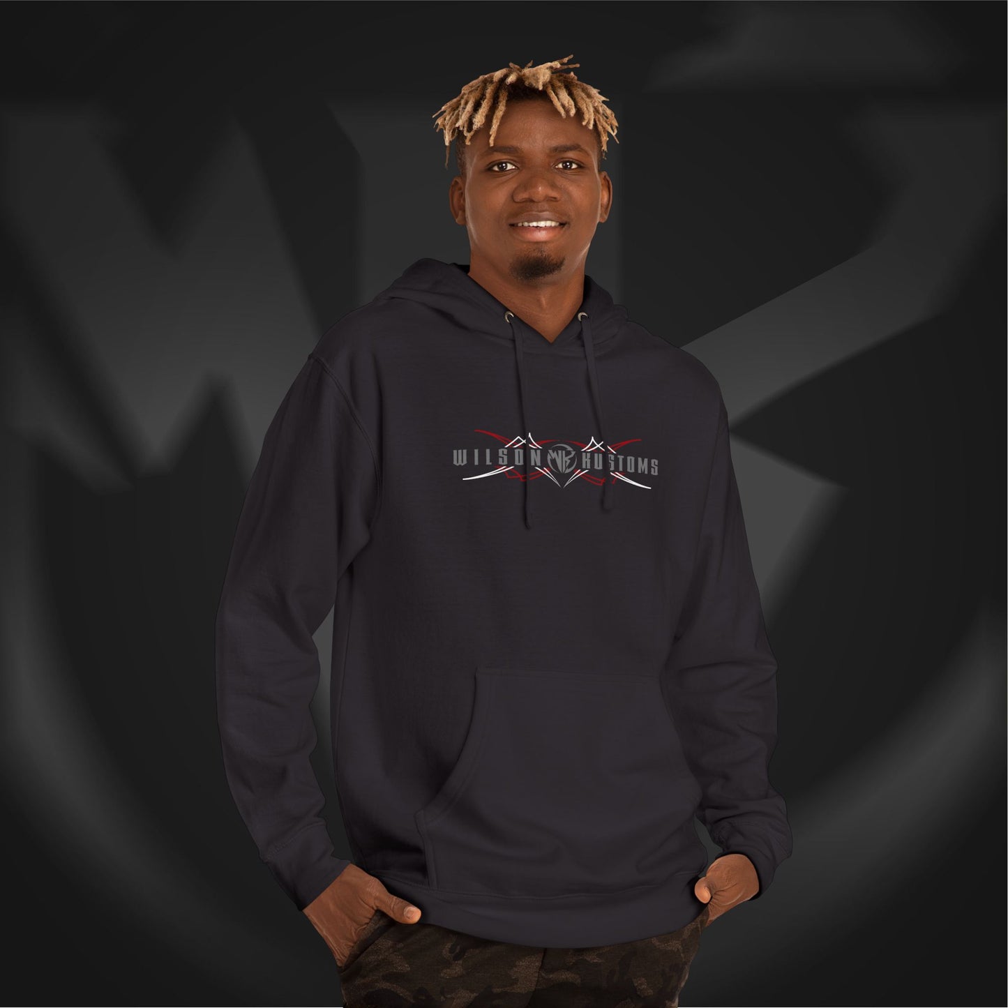 Wilson Kustoms Pinstripe Hoodie – “Myth to Legend” Black Edition