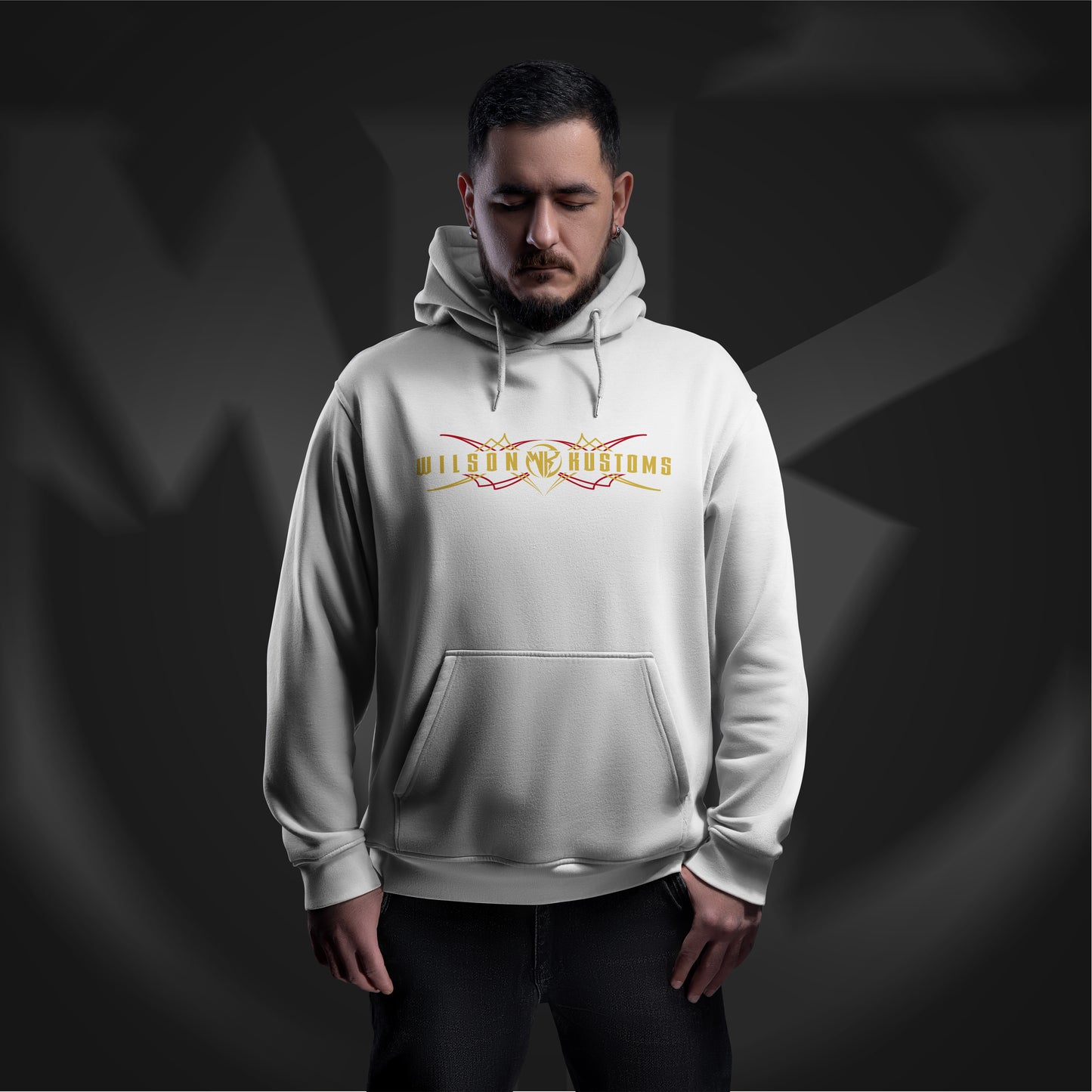 Wilson Kustoms Pinstripe Hoodie – “Myth to Legend” Gold Edition