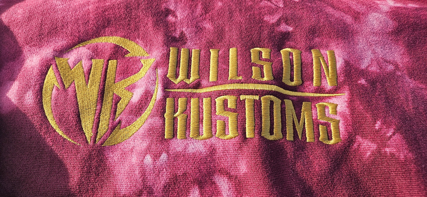 Wilson Kustoms x Champion Gold Embroidered Hoodie – Tie-Dye Edition