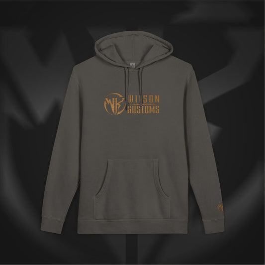 Wilson Kustoms Embroidered Hoodie – Gold on Graphite