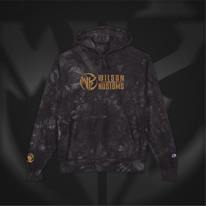 Wilson Kustoms x Champion Gold Embroidered Hoodie – Tie-Dye Edition