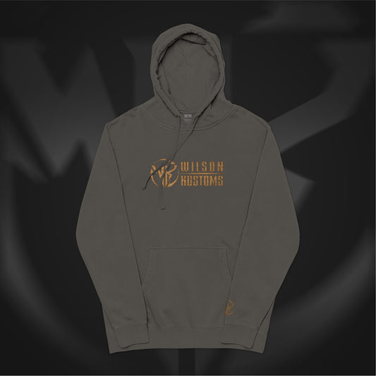 Wilson Kustoms Embroidered Hoodie – Gold on Graphite