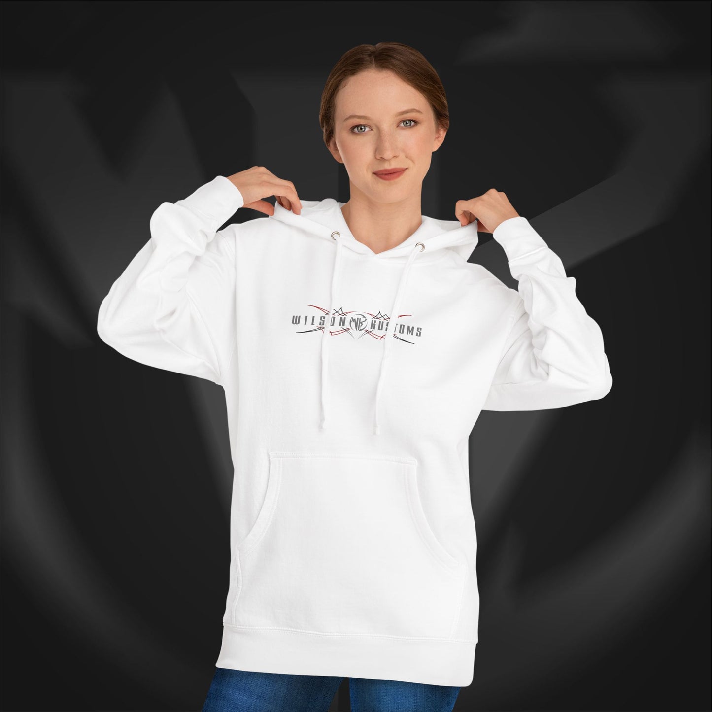 Wilson Kustoms Pinstripe Hoodie – “Myth to Legend” White Edition