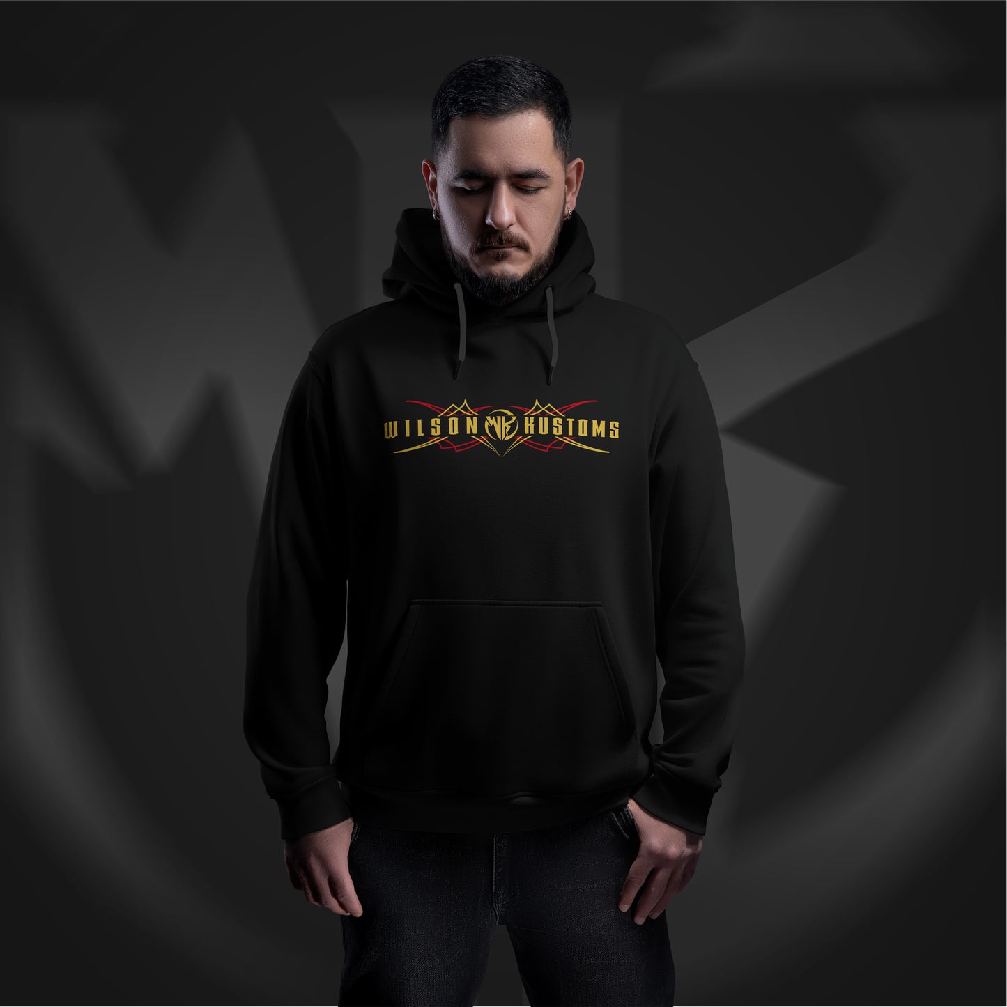 Wilson Kustoms Pinstripe Hoodie – “Myth to Legend” Gold Edition